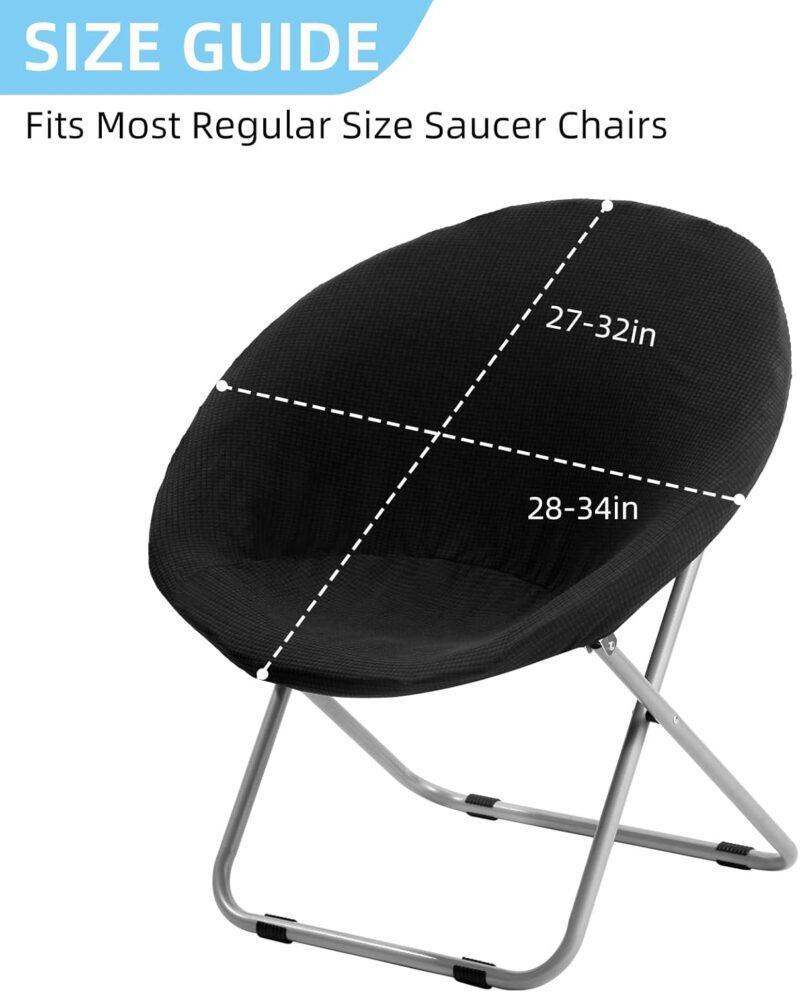 Saucer Chair Cover, Stretch Round Moon Chair Cover, Removable Spandex Jacquard Fabric Soft Saucer Chair Covers for Adults Saucer Chair, Machine Washable - Image 2