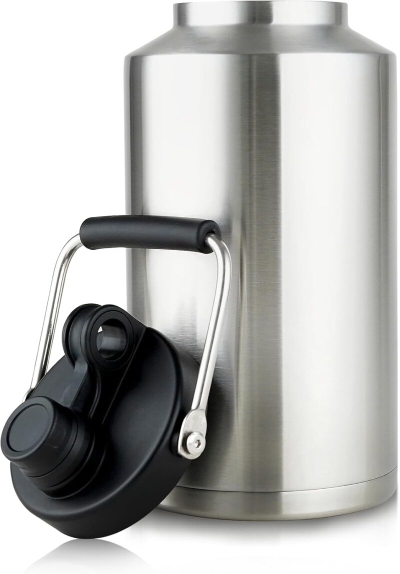 1 Gallon Water Jug Bottle Insulated, 128 oz Stainless Steel Water Bottle Wide Mouth Double Vacuum Dishwasher Safe BPA Free for Hot & Cold Drinks