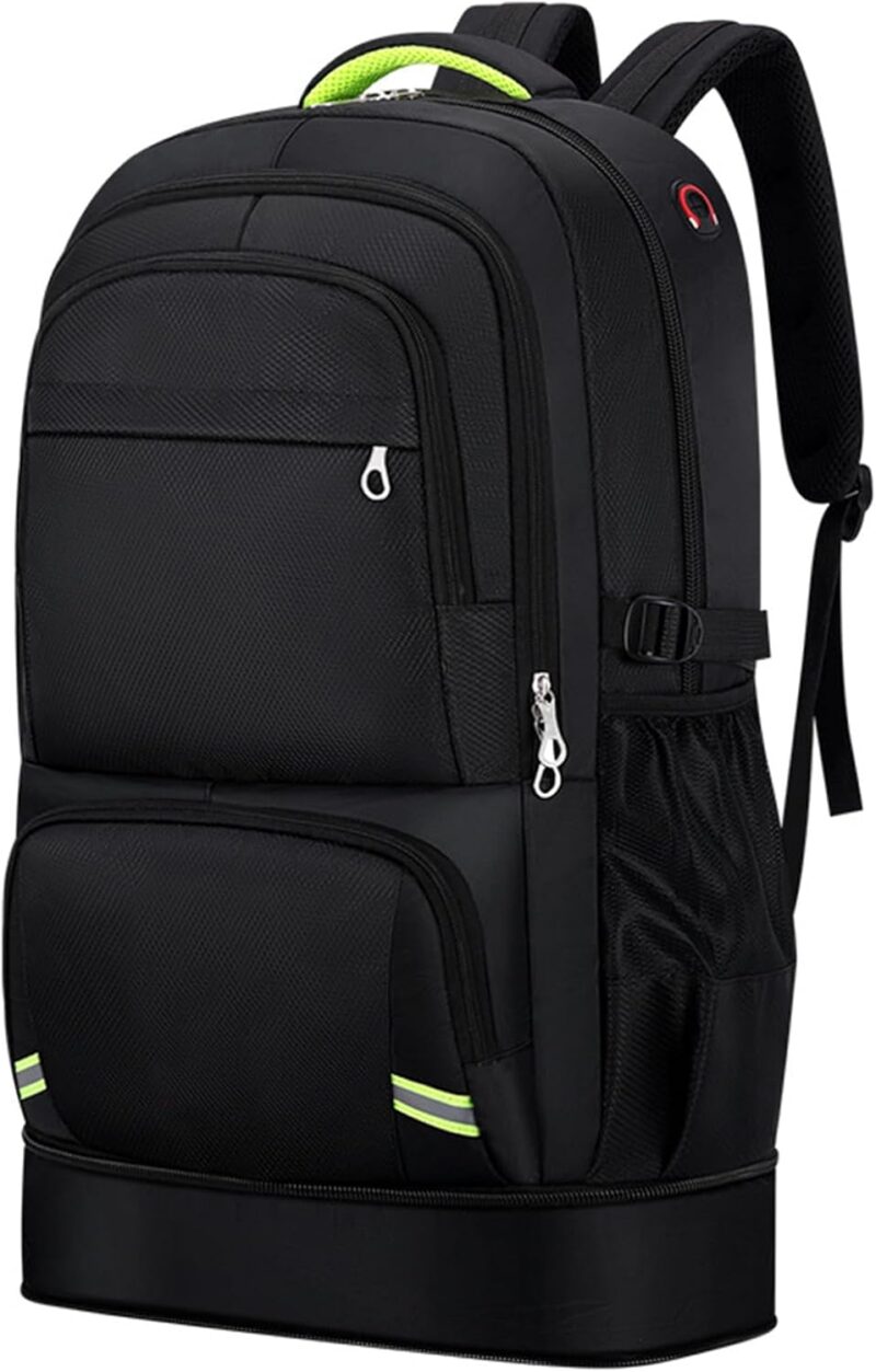 65L Hiking Backpack for Men Waterproof Expandable Travel Backpack Carry On Backpack Casual Daypack Large Rucksack for Camping Outdoor Sports Trekking (Black)